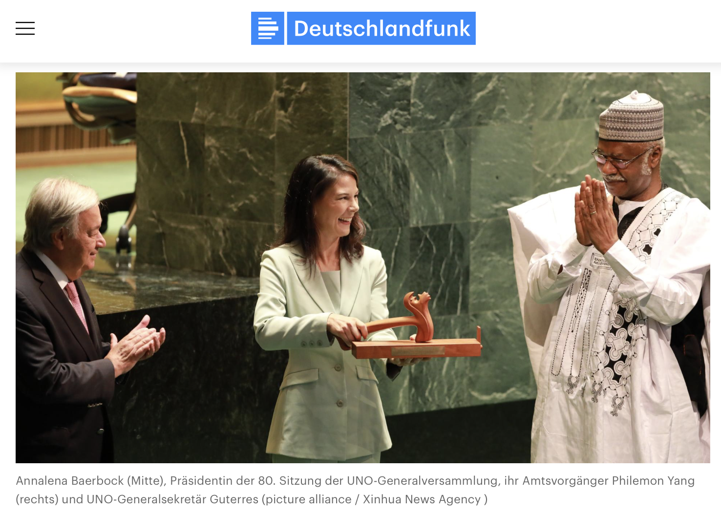 Vereinte Nationen - Baerbock leitet die 80. UNO-Generalversammlung